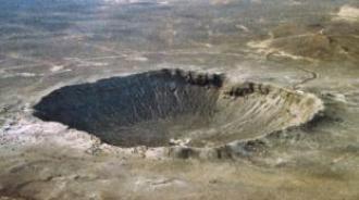 Photo of the Barringer Meteor Crater in Arizona